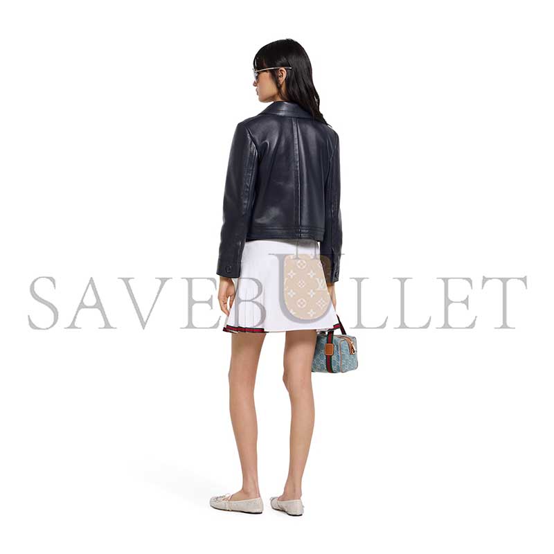 GUCCI SHINY LEATHER JACKET WITH HORSEBIT 815063